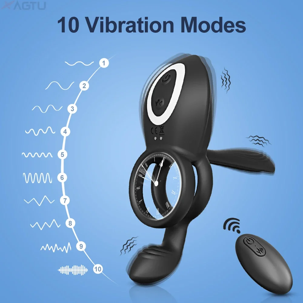 Anel peniano vibratório para homens, atraso na ejaculação, anel peniano eréctil - Imagem 2