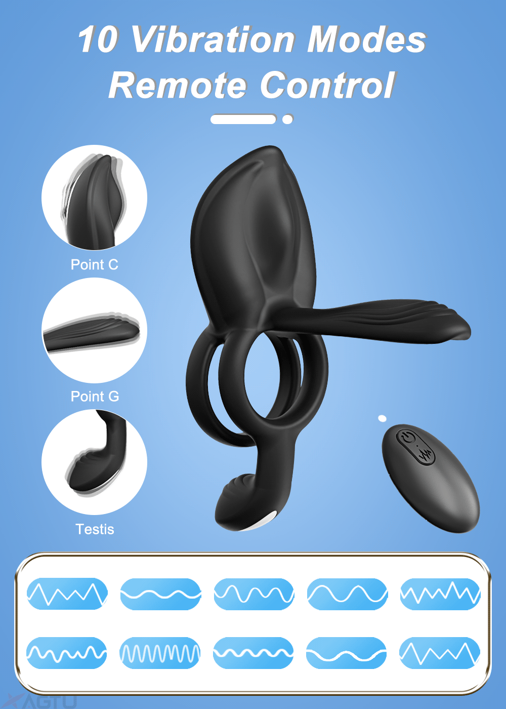 Anel peniano vibratório para homens, atraso na ejaculação, anel peniano eréctil - Imagem 7