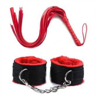 44cm couro do plutônio chicote flogger almofada náilon sexo algemas bondage escr