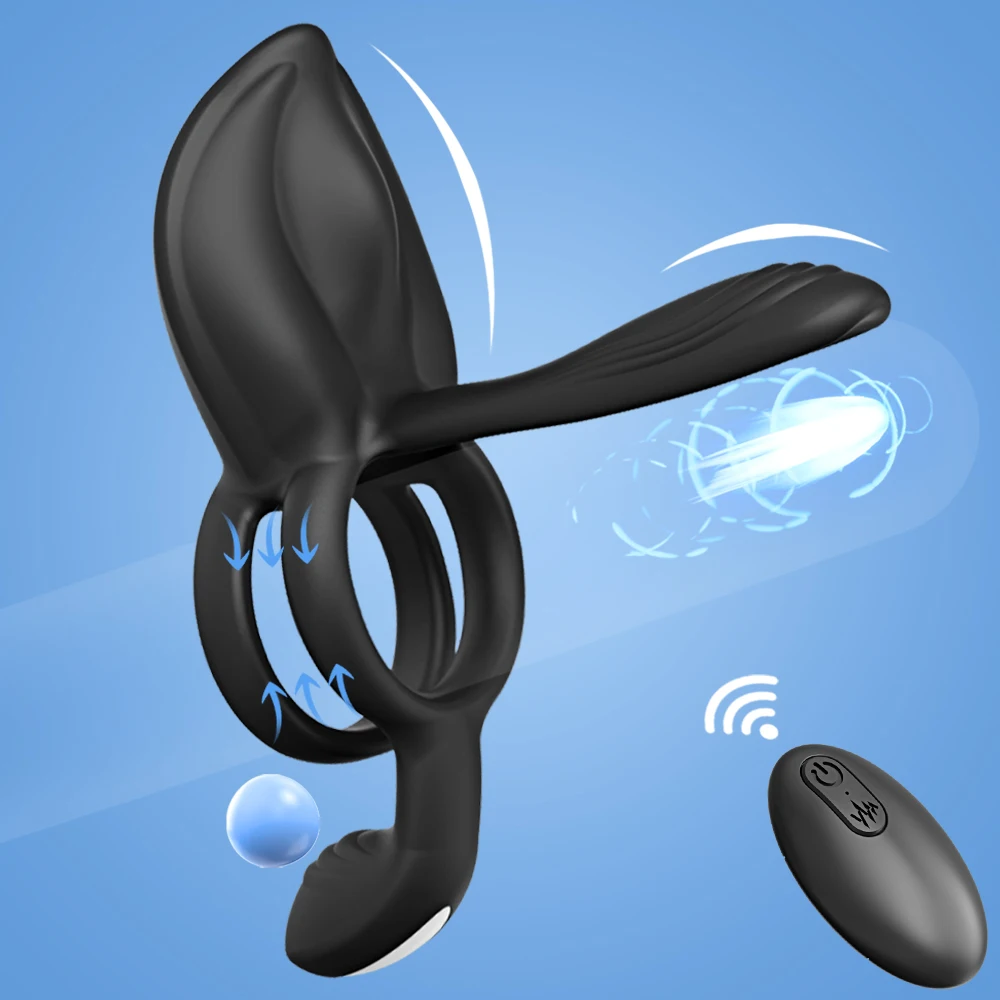Anel peniano vibratório para homens, atraso na ejaculação, anel peniano eréctil - Imagem 3