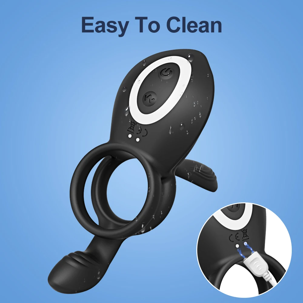 Anel peniano vibratório para homens, atraso na ejaculação, anel peniano eréctil - Imagem 6